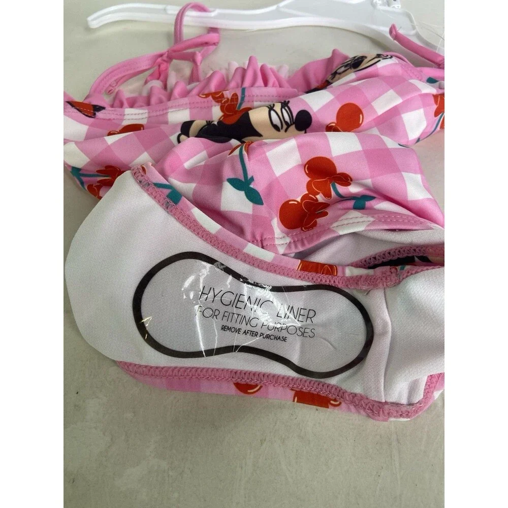 Disney Minnie Mouse Cherry Gingham One Piece Swimsuit Swimwear Girls Size 6